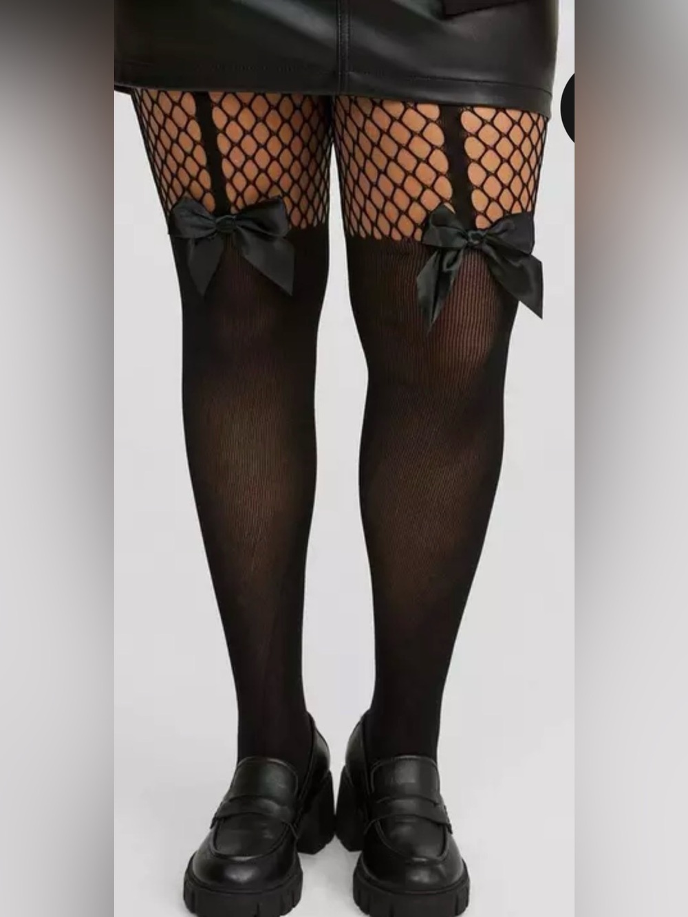 NWT Torrid Bow fishnet thigh high tights size 3X/4X